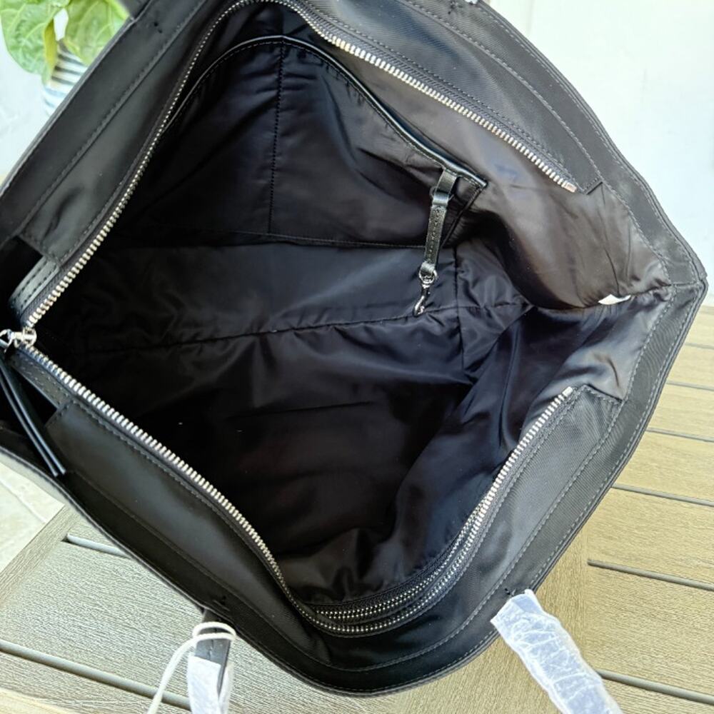 Tory Burch Nylon Large Tote 166469 In Black - Picture 9 of 12